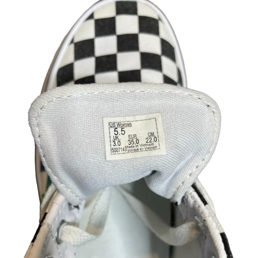 Vans women's checkered multi color low top canvas shoes sneakers size 5.5